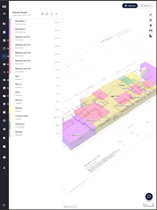 Material Index platform — map and floor plan
