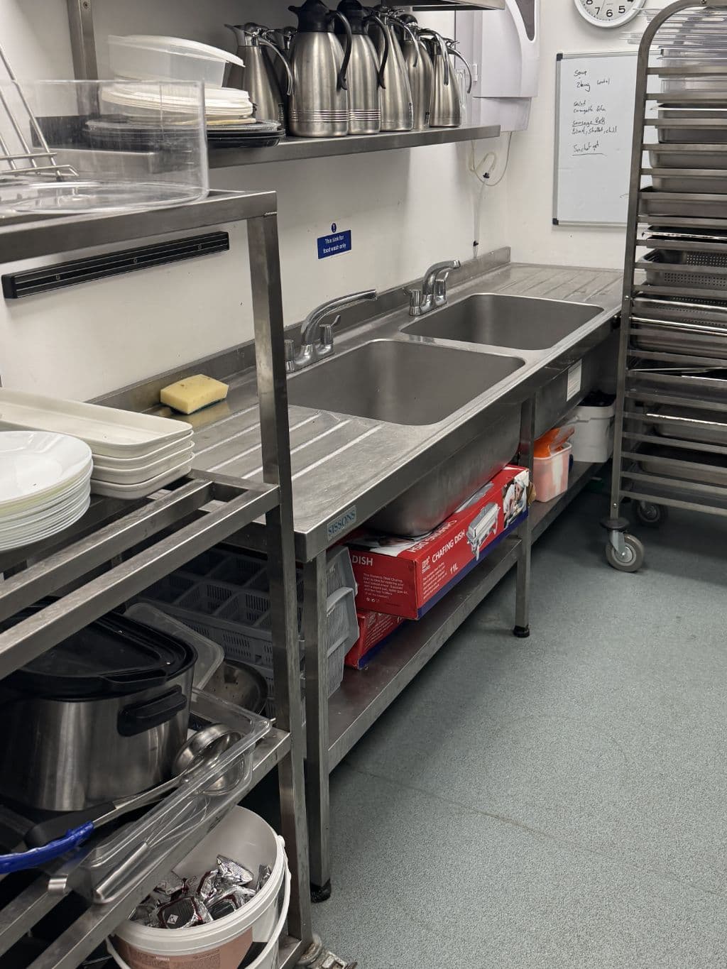Commercial kitchen worktops