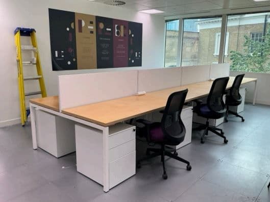 Office Desks Bank of 8 - Brown