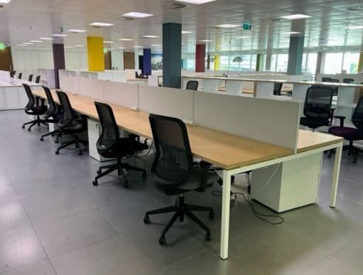 Office Desks Bank of 10 - Brown