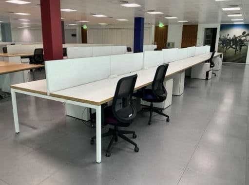 Office Desks Bank of 16 - White