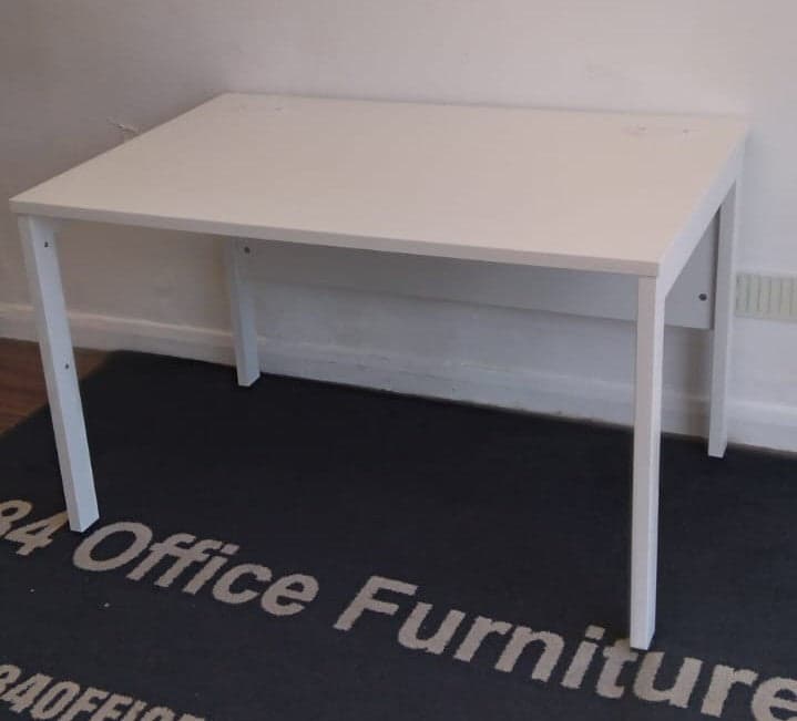 White 1200mm by 800mm bench style straight desks