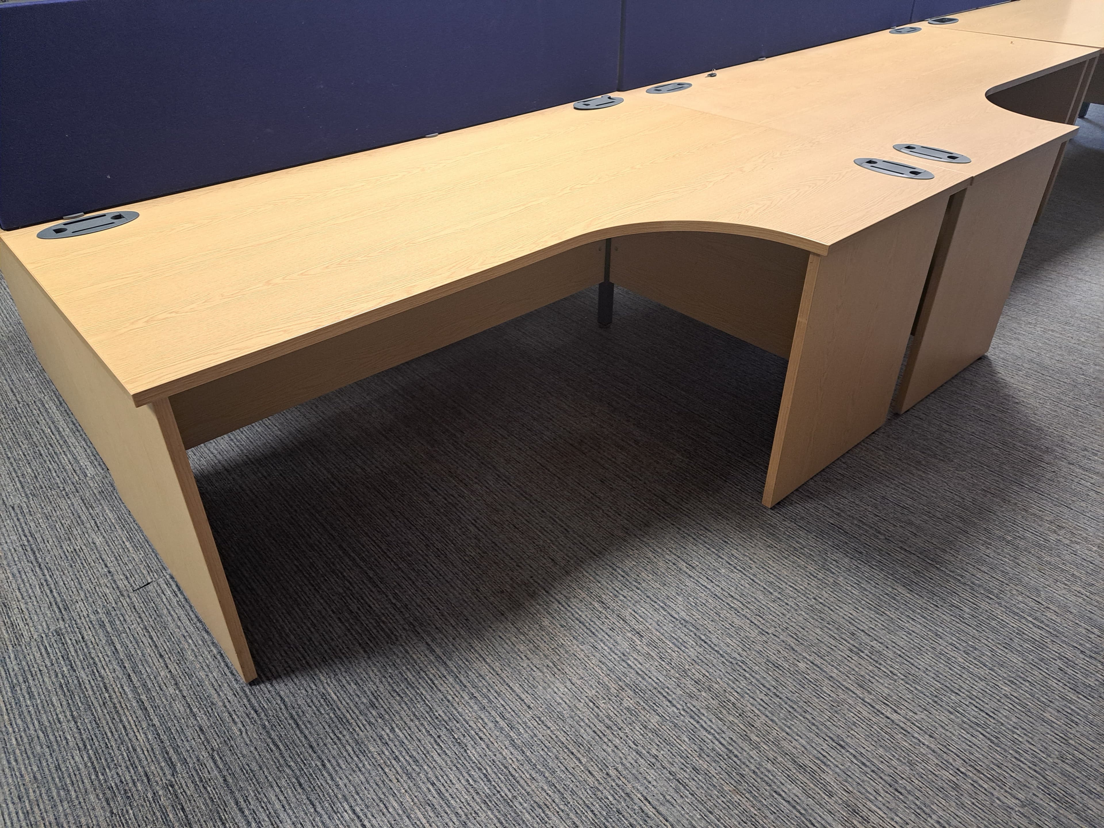 Light oak 1800mm by 1200mm radial desks
