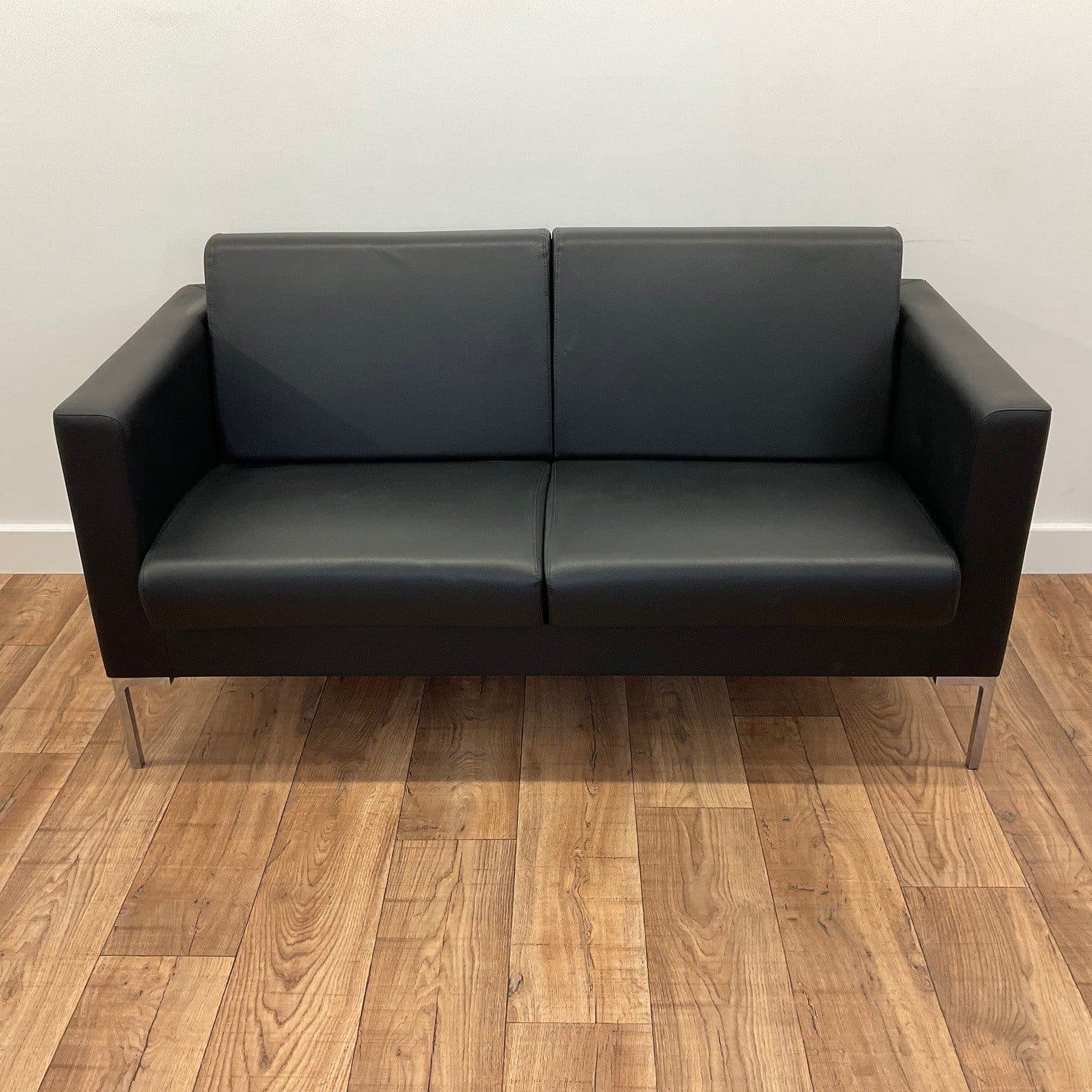 Black Sitland Canape Leather Reception Sofa
