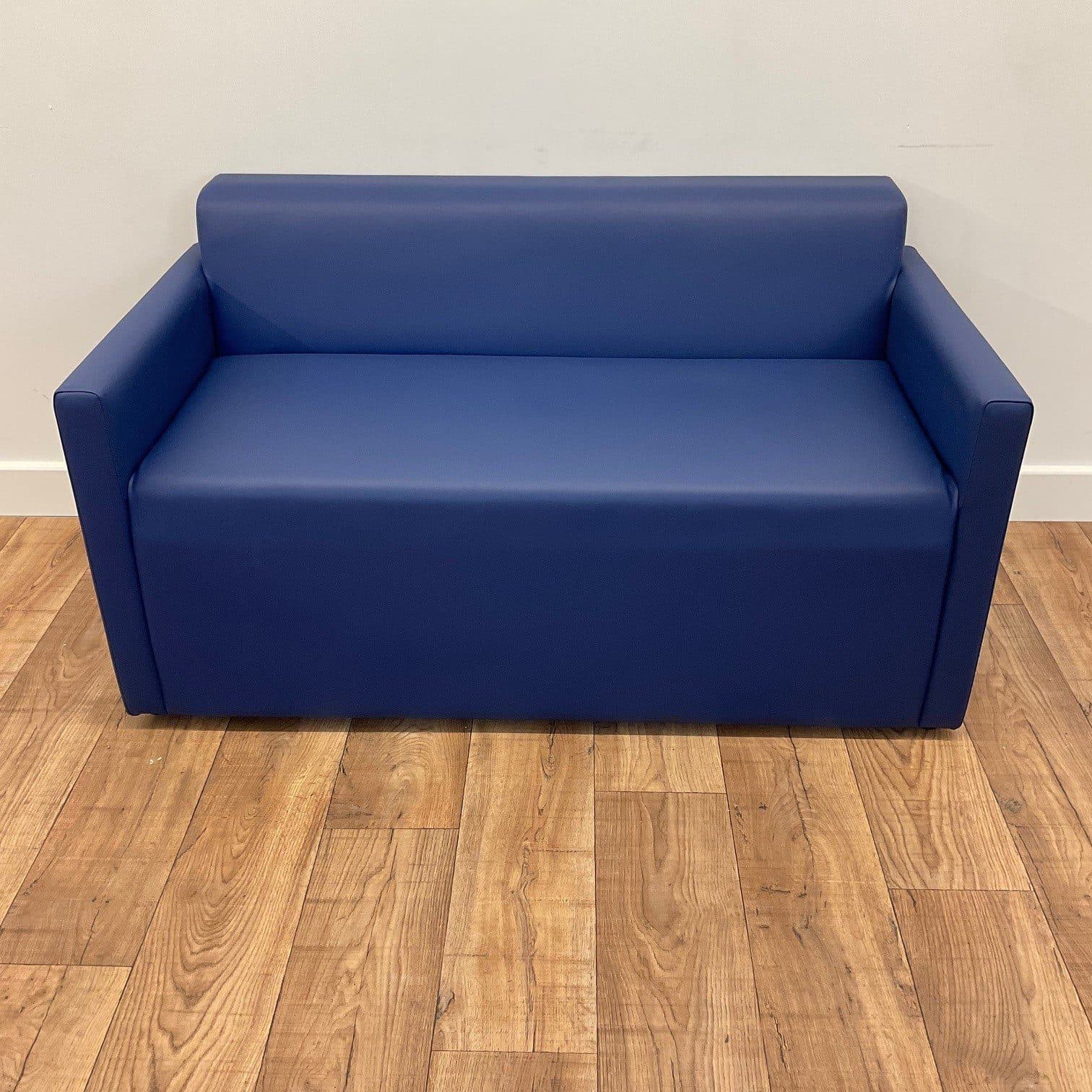 Blue 2 Seater Vinyl Reception Sofa