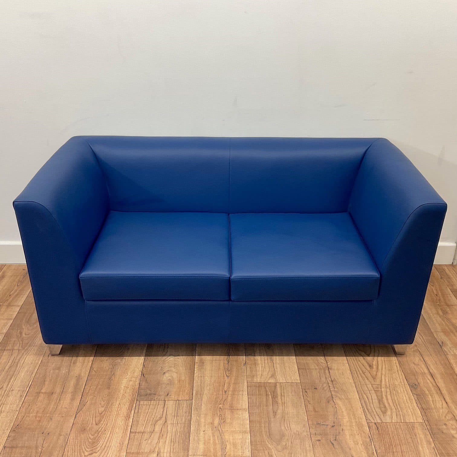 Blue 2 Seater Vinyl Reception Sofa
