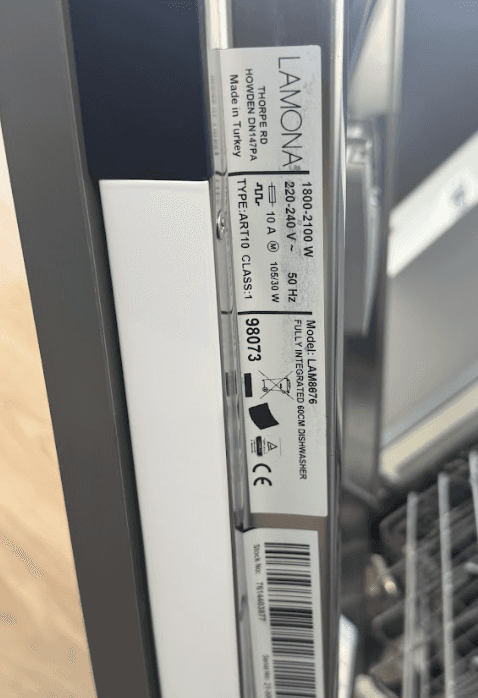 Integrated Dishwasher