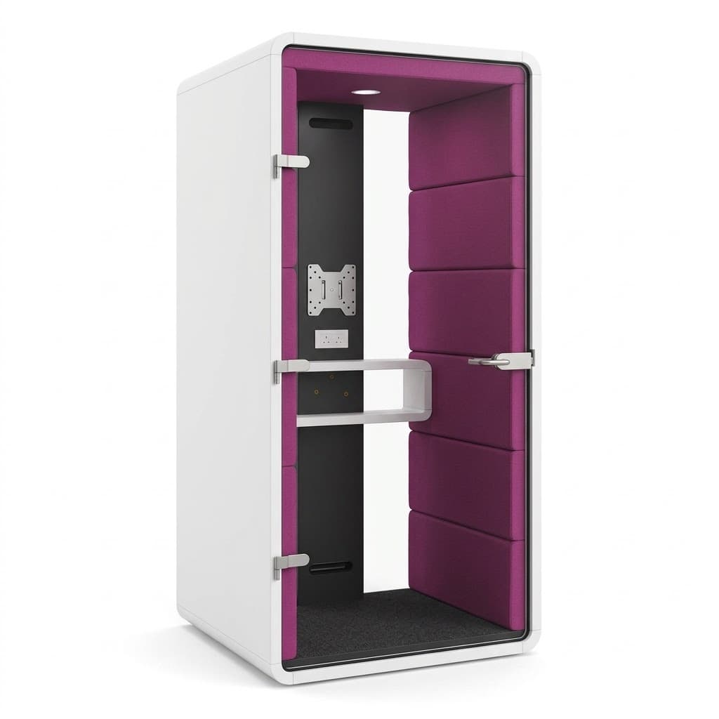 MikoMax Smart Office Pod, Power & Lighting, White / Purple / Glass, H2400mm