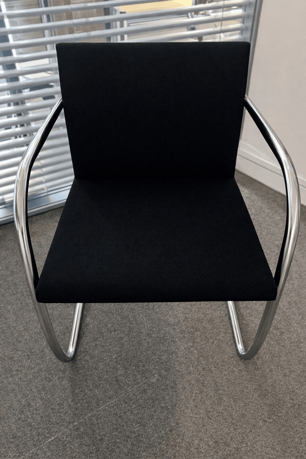 Brno Black Fabric Conference Chair