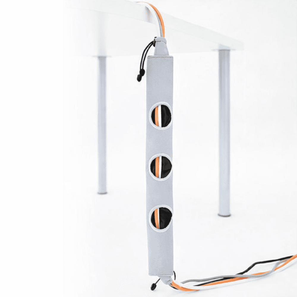 CMS Ergo Zip it Cable Tidy Drawstring – 600mm – Desk Cable Management – Silver